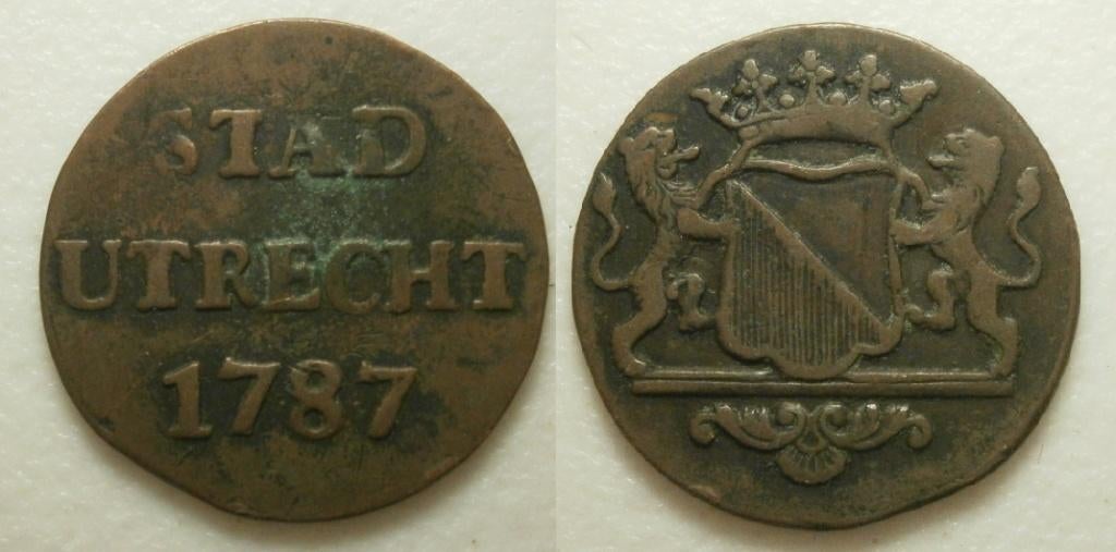 6] Utrecht Stad Duit 1787, Postzegels en Munten, Ophalen of Verzenden, Vóór koninkrijk, 1 cent, Losse munt