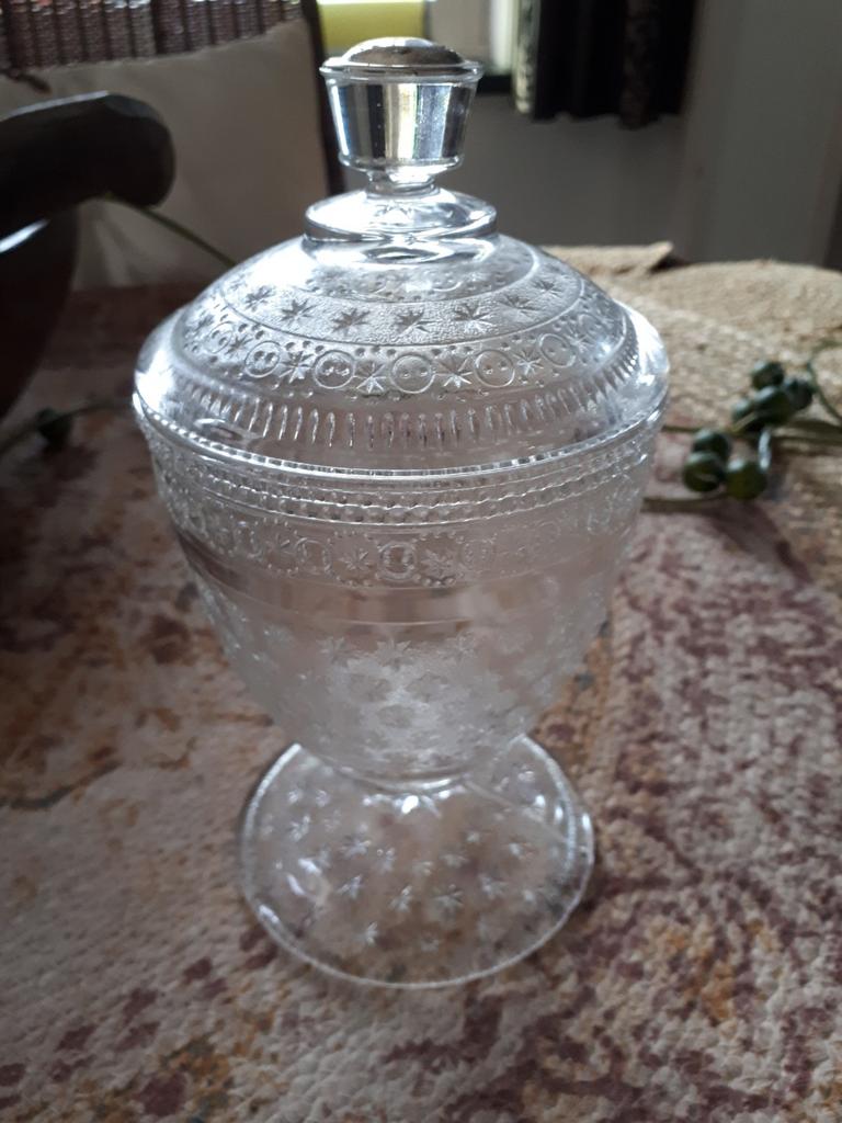 Glazen oude pot, gemberpot koekjes pot bonbon schaal, Antiek en Kunst, Ophalen of Verzenden