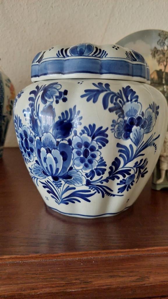 Delfts blauwe tabakspot met deksel. 'Porceleyne Fles', Antiek en Kunst, Ophalen of Verzenden