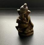 Ganesha beeldje koper of brons gegoten? miniatuur 8 cm, Ophalen of Verzenden