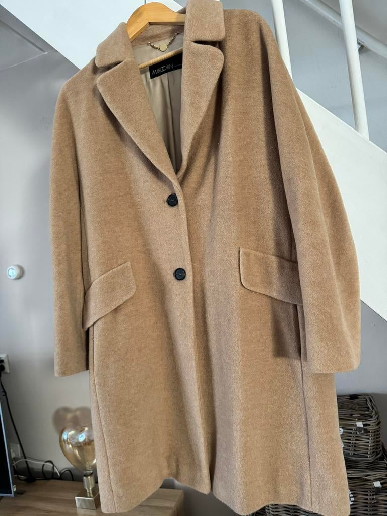 Marccain jas mantel met alpaca wol, Ophalen of Verzenden, Zo goed als nieuw, Maat 42/44 (L), Bruin