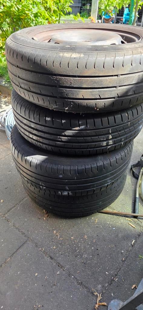 Continental zomerbanden op stalen velg, Ophalen of Verzenden, Gebruikt