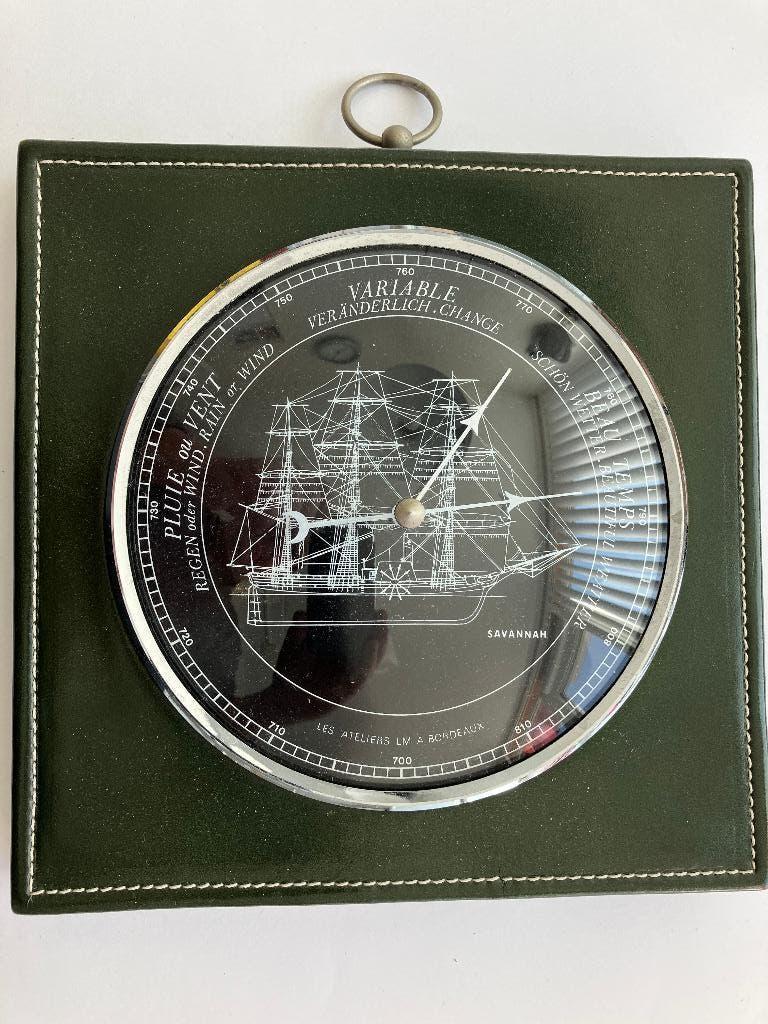 Barometer van leer, Audio, Tv en Foto, Weerstations en Barometers, Ophalen of Verzenden