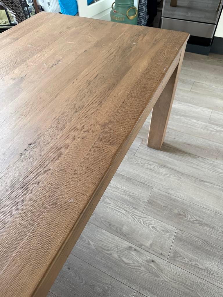 Eikenhouten tafel/  zwaar hout 180/90 cm, Gebruikt, 150 tot 200 cm, Vier personen, Rechthoekig