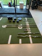 Complete Fitness Set: Stangen, Schijven en Plate Tree (30mm), Ophalen, Zo goed als nieuw, Armen, Halterset