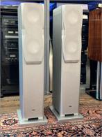 Elac fs-127 staande luidsprekers, zilver, zeer goede staat., Zo goed als nieuw, 120 watt of meer, Front, Rear of Stereo speakers