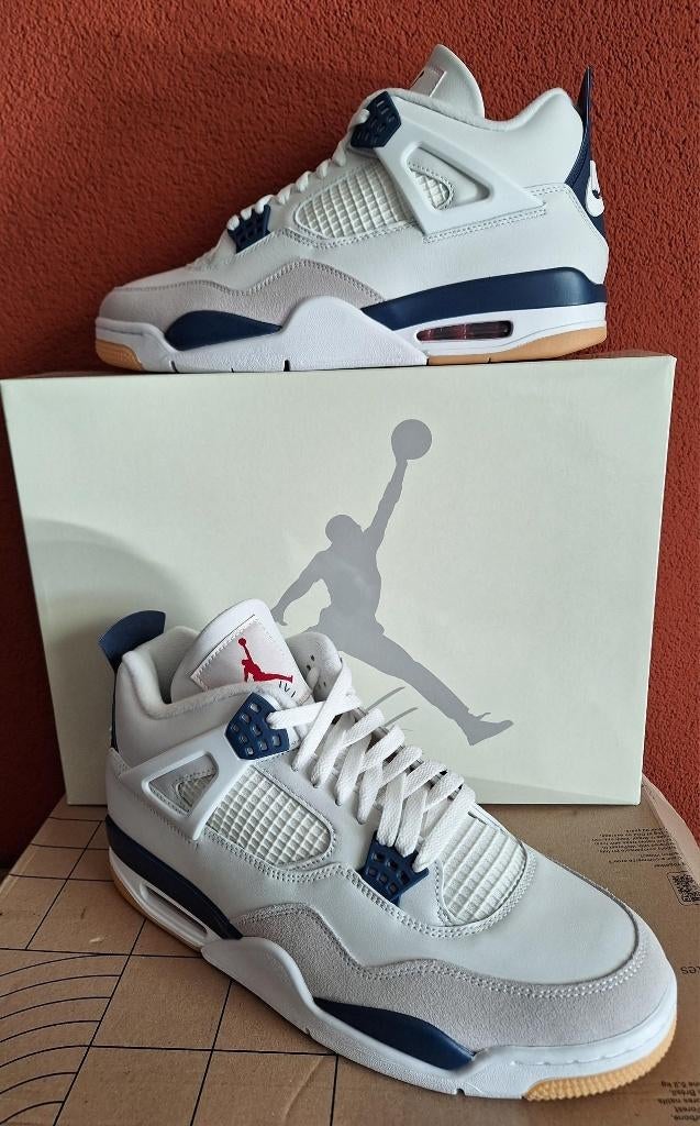 NIKE SB x AIR JORDAN 4 "NAVY" - maat 46 - nieuw in doos!, Nike SB, Wit, Nieuw, Ophalen of Verzenden