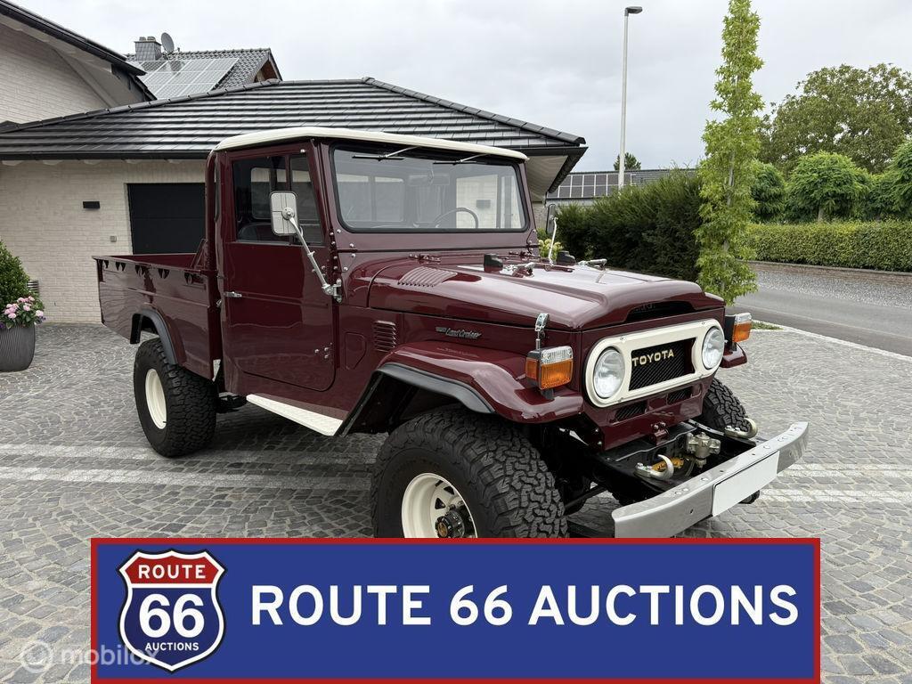 Toyota Land Cruiser FJ45 Pick-Up | 1975 | Route 66 Auctions, Auto's, Overige carrosserieën, Zwart, Bedrijf, Handgeschakeld