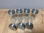7 Kruidenpotjes van glas, Ophalen of Verzenden, Zo goed als nieuw