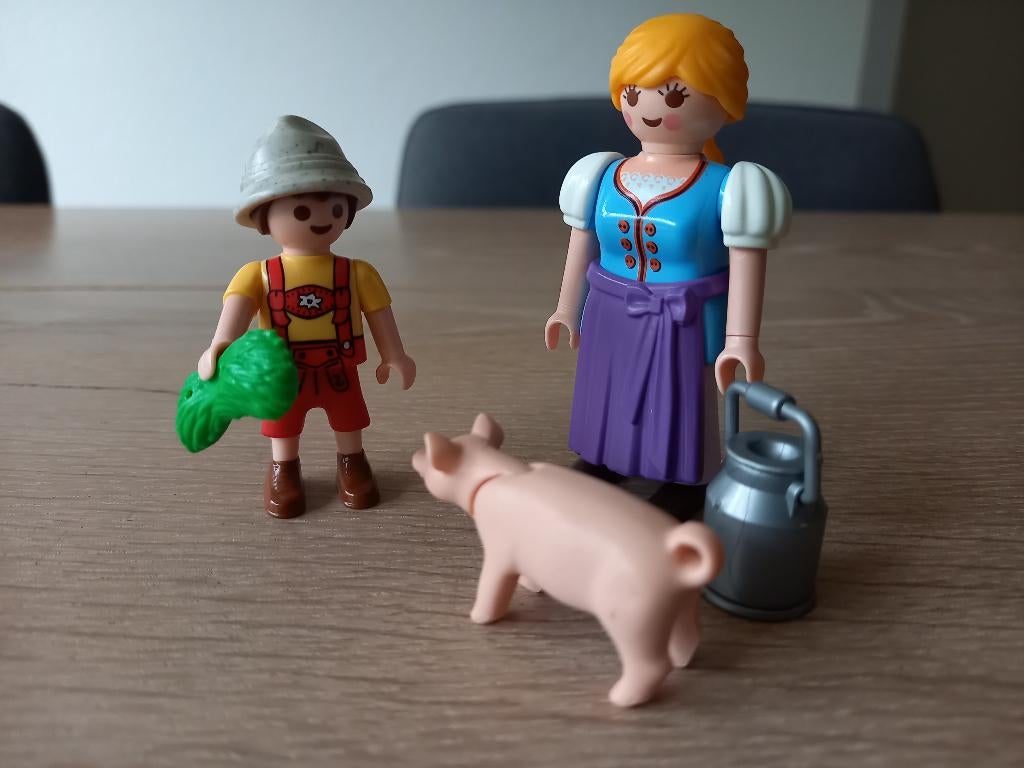 Playmobil Boerin met jongen en big - 5541 COMPLEET, Kinderen en Baby's, Speelgoed | Playmobil, Ophalen of Verzenden, Zo goed als nieuw