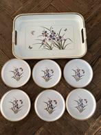 Vintage dienblad met onderzetters, Ophalen of Verzenden