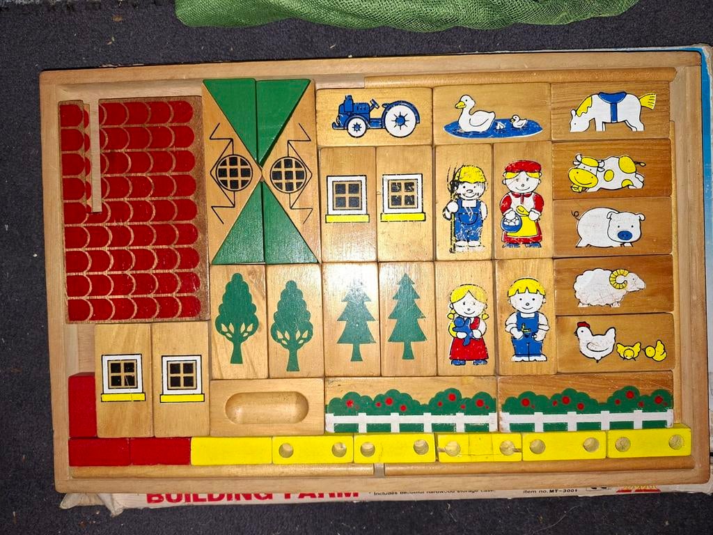 Vintage houten blokkendoos, Antiek en Kunst, Antiek | Speelgoed, Ophalen of Verzenden