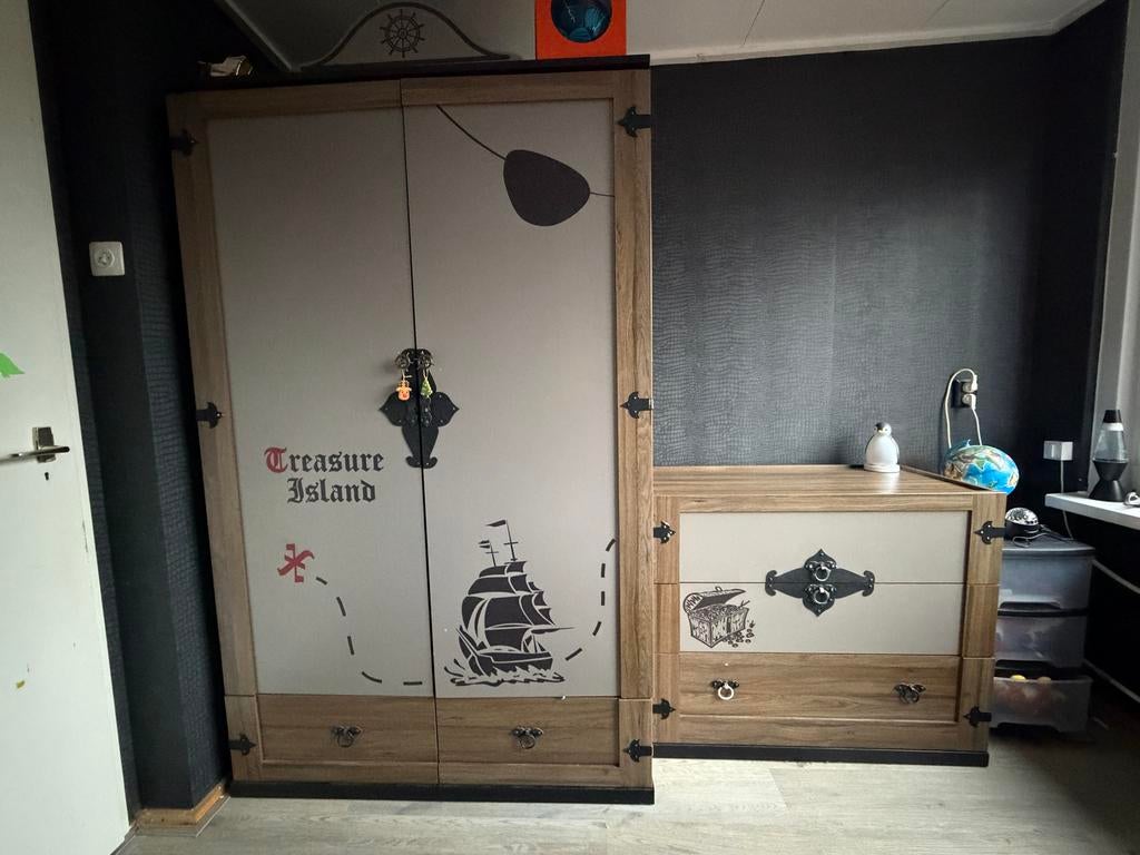 Kinderkamer piraten thema, Kinderen en Baby's, Kinderkamer | Complete kinderkamers, Ophalen, Gebruikt, Jongetje