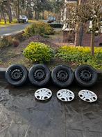 Zomerbanden op stalen velgen wieldoppen 4x100 165/70/14 inch, Ophalen