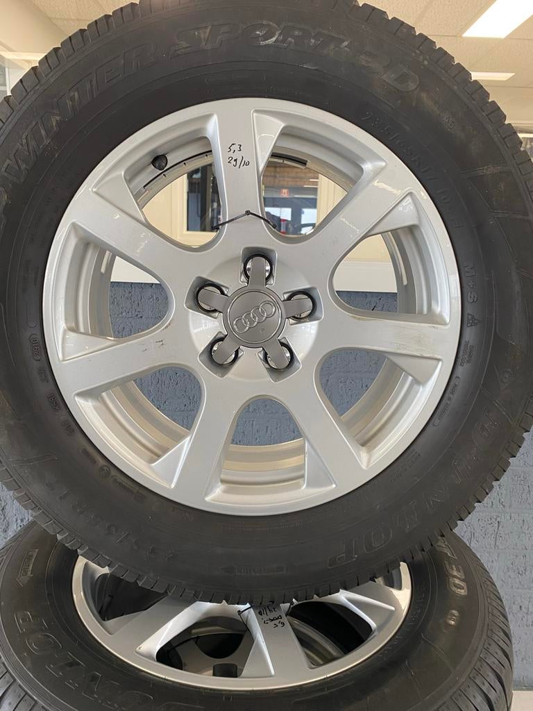 Set Audi Q5 velgen met Dunlop winterbanden 235/65/17, Ophalen, Gebruikt, Banden en Velgen, 17 inch