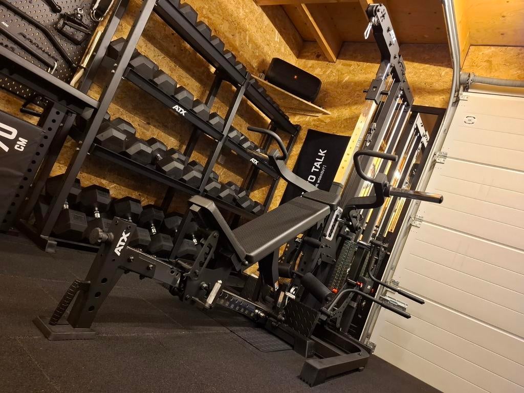 ATX Triplex 125kg Gewichtstapel, plates, pecfly, bicepcurl, Sport en Fitness, Fitnessmaterialen, Ophalen, Zo goed als nieuw, Benen