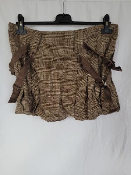 Stoere bruin geruite rok mt L 35% wol merk Yaya, Bruin, ., Maat 42/44 (L), Ophalen of Verzenden