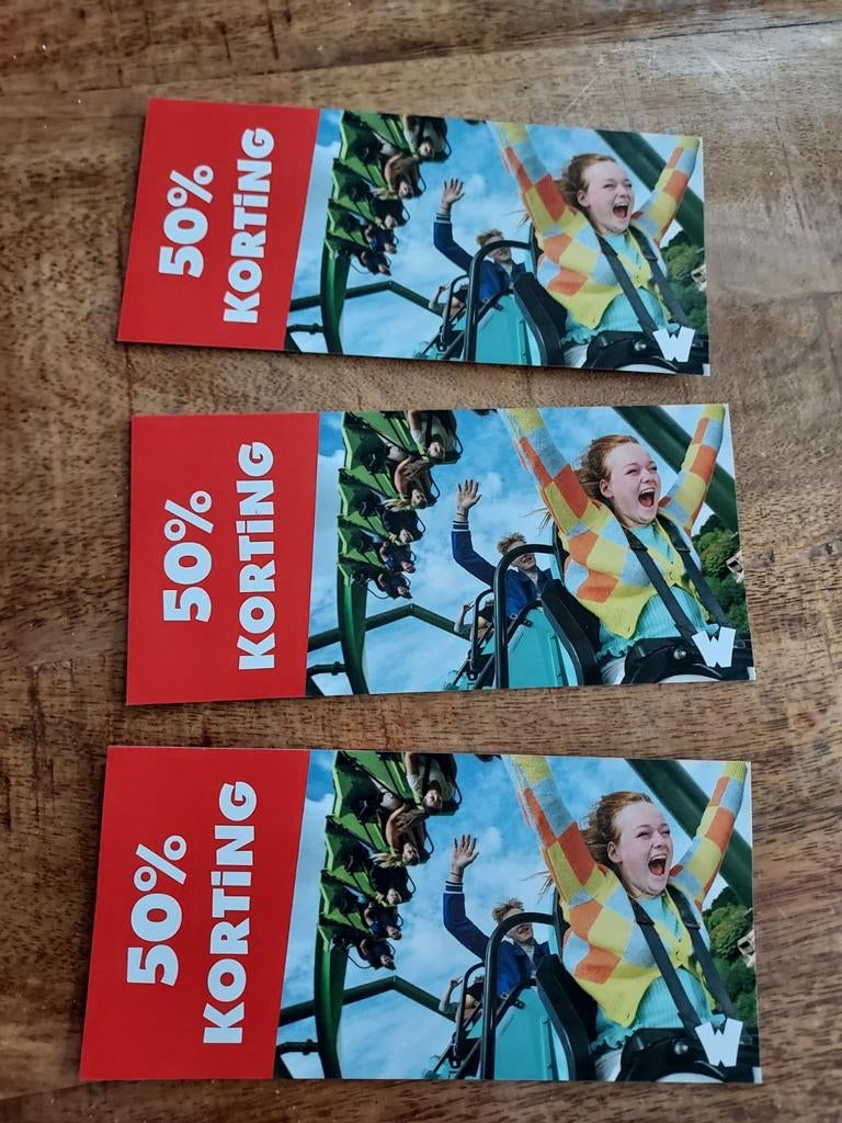 50% korting Walibi, Drie personen of meer, Kortingsbon, Pretpark