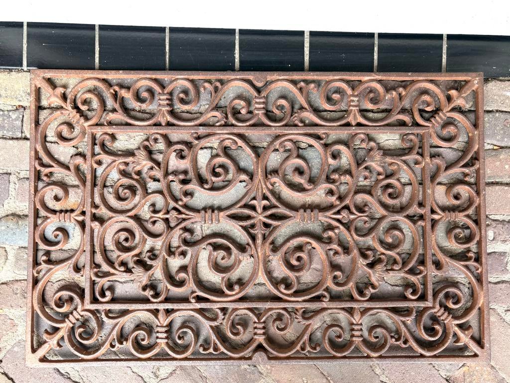 Smeedijzeren deurmat, Tuin en Terras, Deurmatten, Ophalen, Zo goed als nieuw, Gietijzer