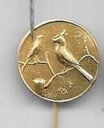 VOGEL GOUDKLEURIGE SPELD, Verzenden, Gebruikt, Dier of Natuur, Speldje of Pin