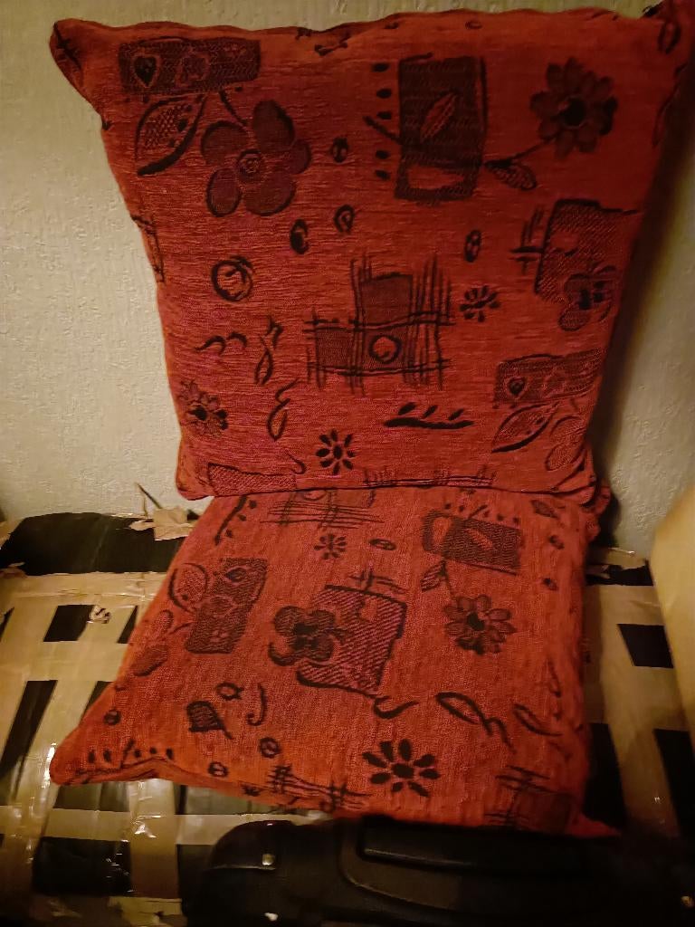 Kussen, Ophalen, Zo goed als nieuw, Rood, Vierkant