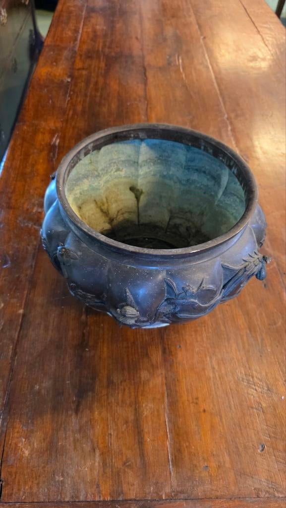 Vroeg 19e eeuwse antieke bronzen Chinese bloempot, Antiek en Kunst, Antiek | Koper en Brons, Ophalen of Verzenden