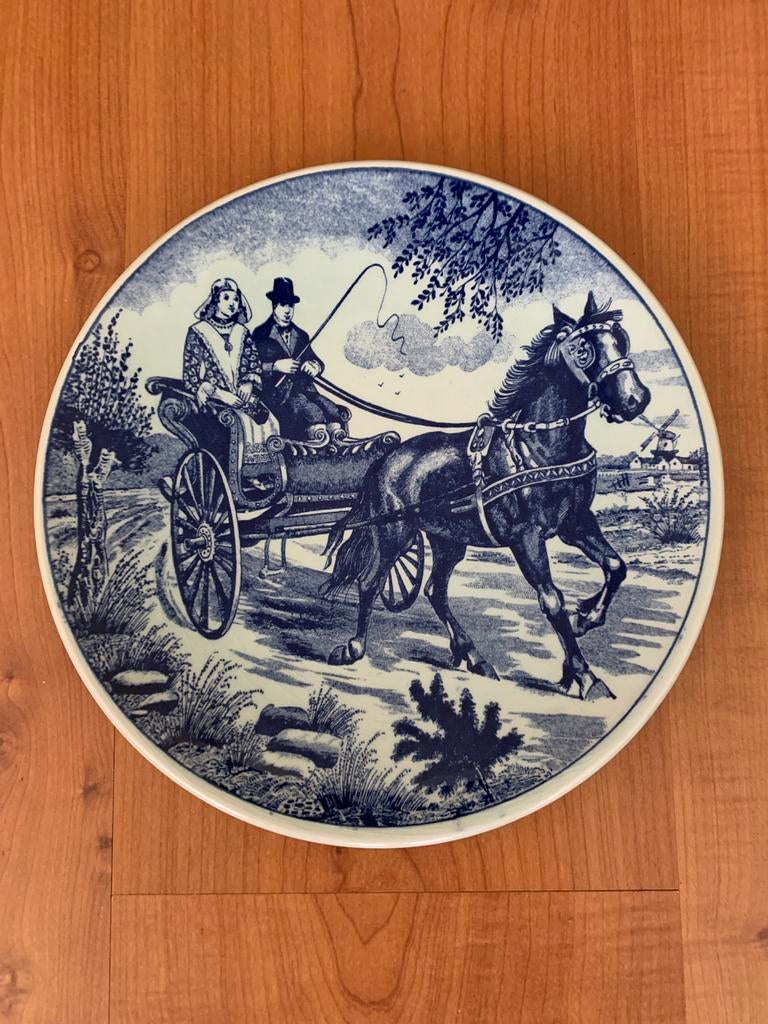 Delfs blauw wandbord in mooie staat 23 cm, Antiek en Kunst, Ophalen of Verzenden
