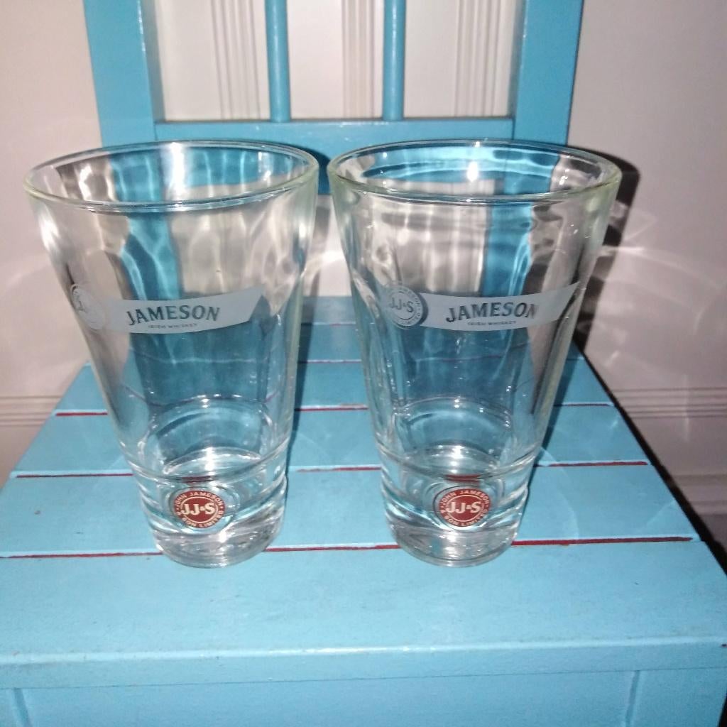 Jameson Irish whiskey longdrink glazen 2 stuks, Ophalen, Zo goed als nieuw, Overige typen
