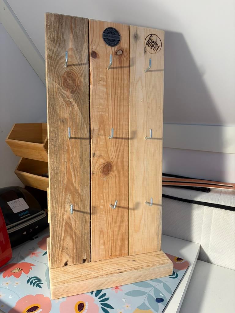 Houten houder van ibiza hairwraps, Ophalen, Zo goed als nieuw