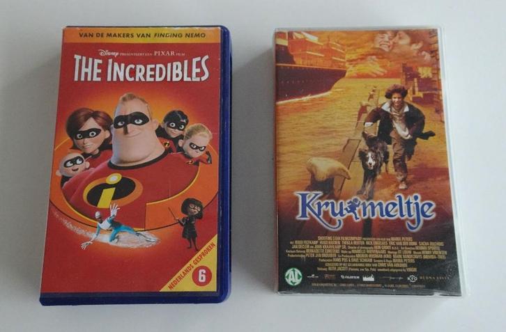 2 Kinderfilms op Videoband, Cd's en Dvd's, VHS | Kinderen en Jeugd, Zo goed als nieuw, Overige typen, Alle leeftijden, Ophalen