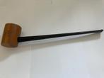 Lange houten sierpijp met grote pijpenkop, Verzamelen, Ophalen of Verzenden, Zo goed als nieuw, (Water)pijp