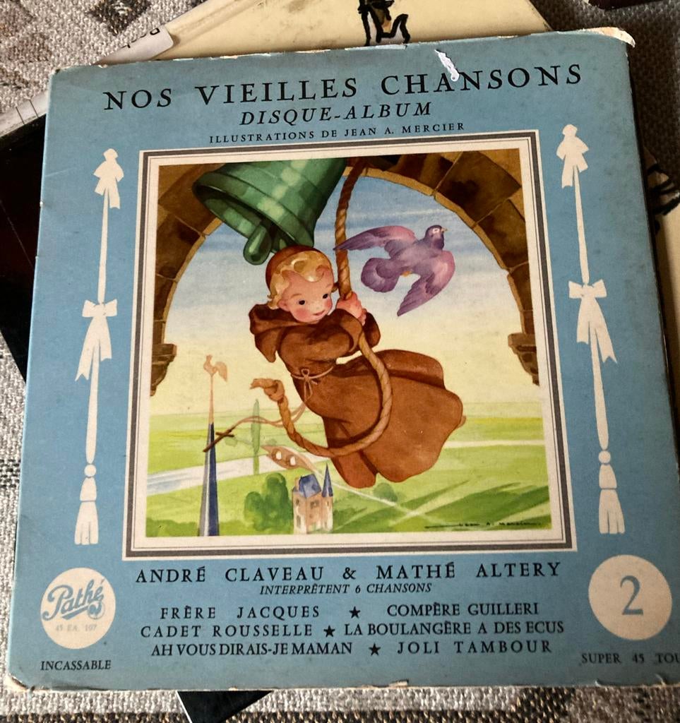 Oude Franse kinderliedjes (singletje met boek), Ophalen of Verzenden, Gebruikt
