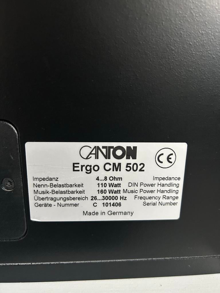 Canton Ergo CM 502 centerspeaker - Zwart, Audio, Tv en Foto, Luidsprekers, Zo goed als nieuw, 120 watt of meer, Center speaker