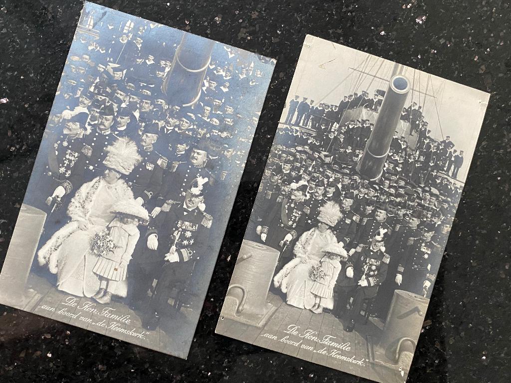 De kon. familie aan boord van de Heemskerck (mei 1912), Ophalen of Verzenden, Zo goed als nieuw, Nederland, Kaart, Foto of Prent