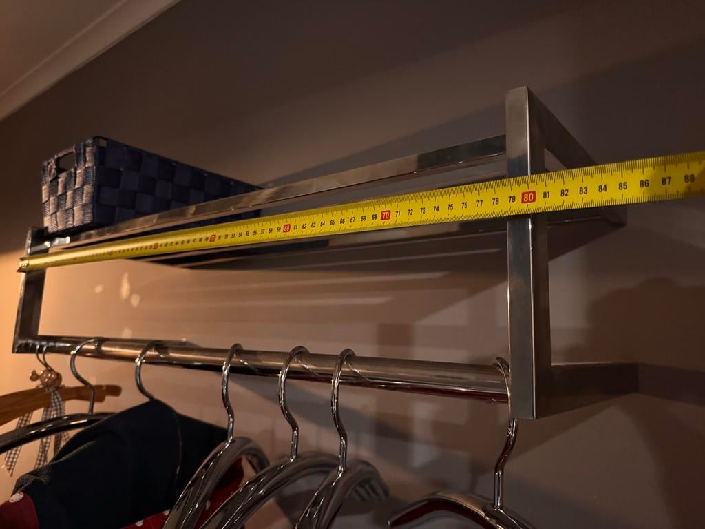 Kapstok 80cm verchroomd RVS, Huis en Inrichting, Woonaccessoires | Kapstokken, Gebruikt, Wandkapstok, Minder dan 100 cm, Metaal