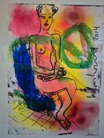 Peter Klashorst Gemengde techniek op papier 2014, Ophalen of Verzenden