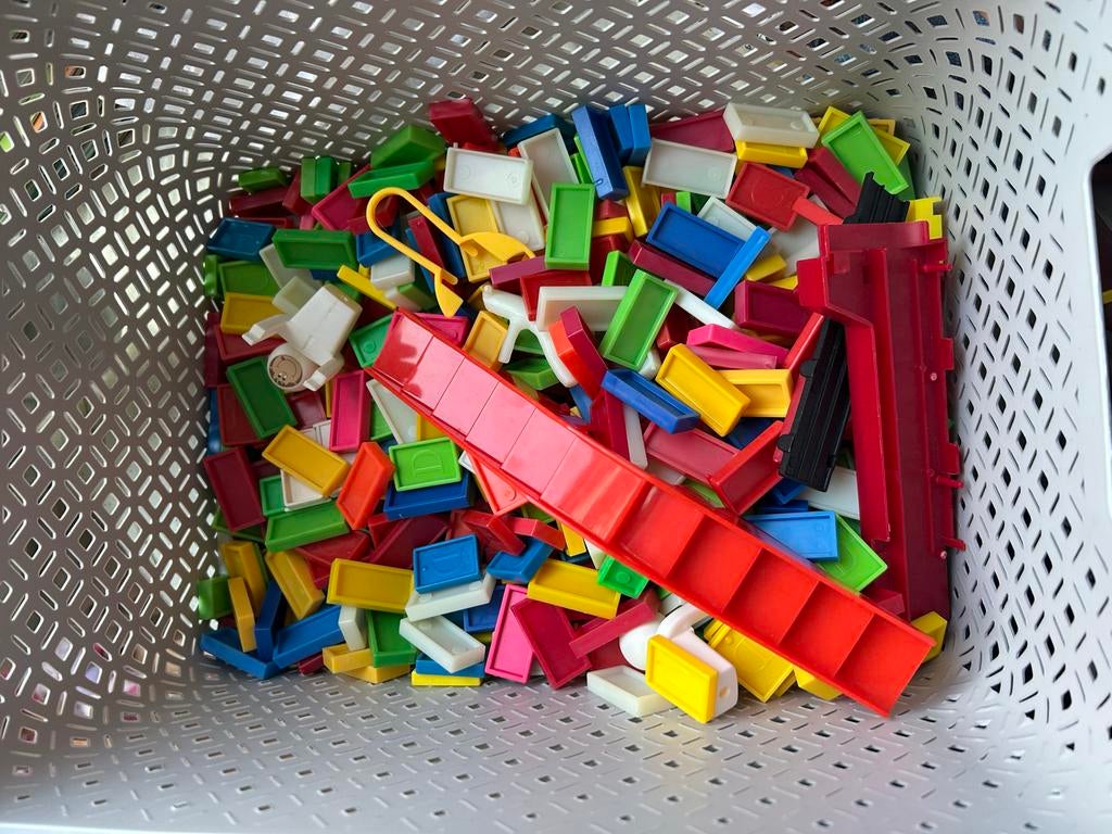 Kleurrijke dominostenen set met accessoires, Ophalen, Gebruikt, Jongen of Meisje