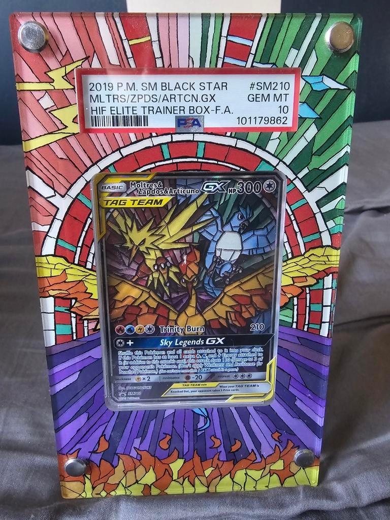 Moltres & Zapdos & Articuno SM210 PSA 10 inclusief houder, Ophalen of Verzenden, Nieuw, Losse kaart