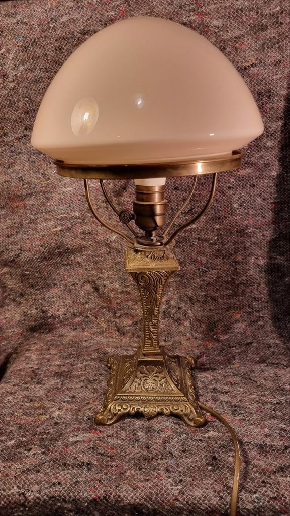 Lamp paddestoel koper messing brons vintage art nouveau, Antiek en Kunst, Antiek | Lampen, Ophalen of Verzenden