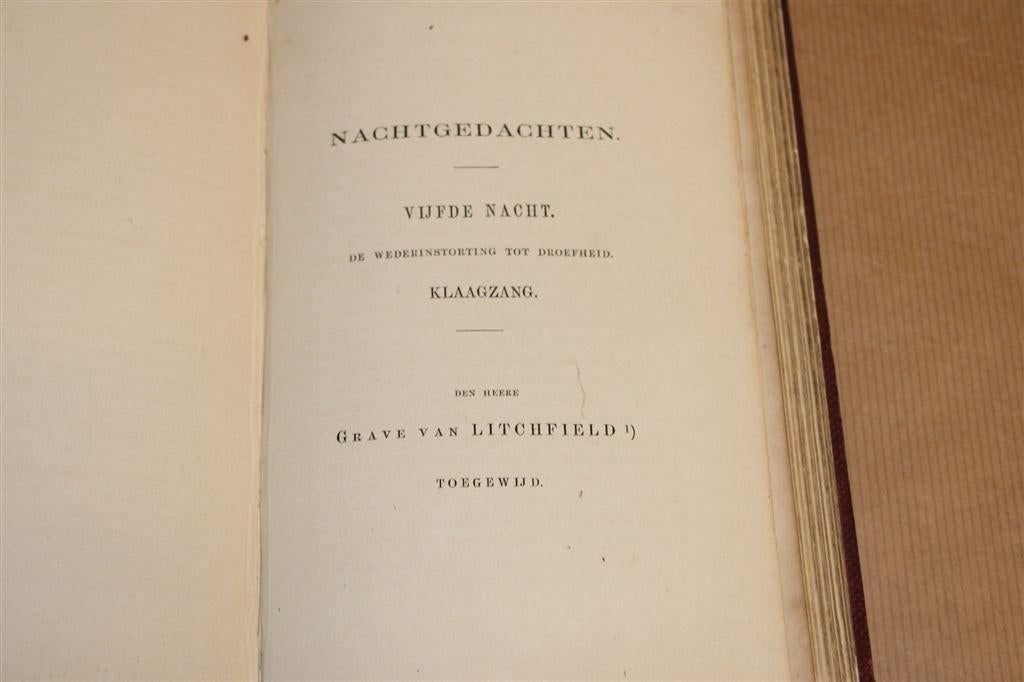Nachtgedachten — Edward Young [1862], Antiek en Kunst, Ophalen of Verzenden