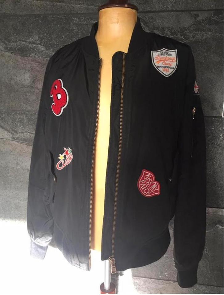 Ci Sono stoere bomberjack zwart met oranje binnenkant, Kinderen en Baby's, Kinderkleding | Maat 158, Zo goed als nieuw, Jongen of Meisje