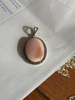 Zilveren Hanger met roze steen, Gebruikt, Overige voorstellingen, Ophalen of Verzenden, Roze
