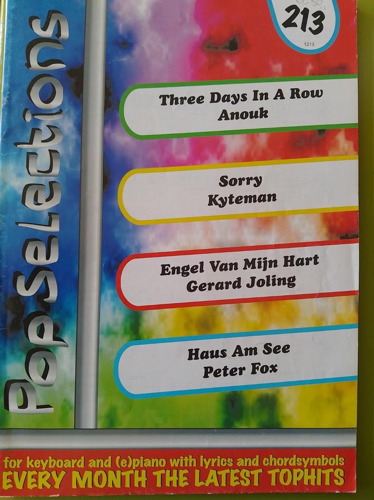Pop Selections 213: Keyboard/Piano bladmuziek met hits, Ophalen of Verzenden