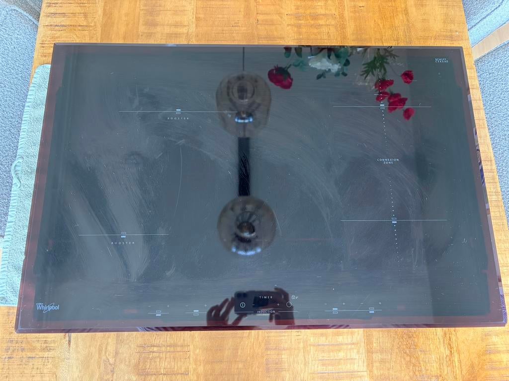 Whirlpool inductiekookplaat, Ophalen, 4 kookzones, Zo goed als nieuw, Inbouw