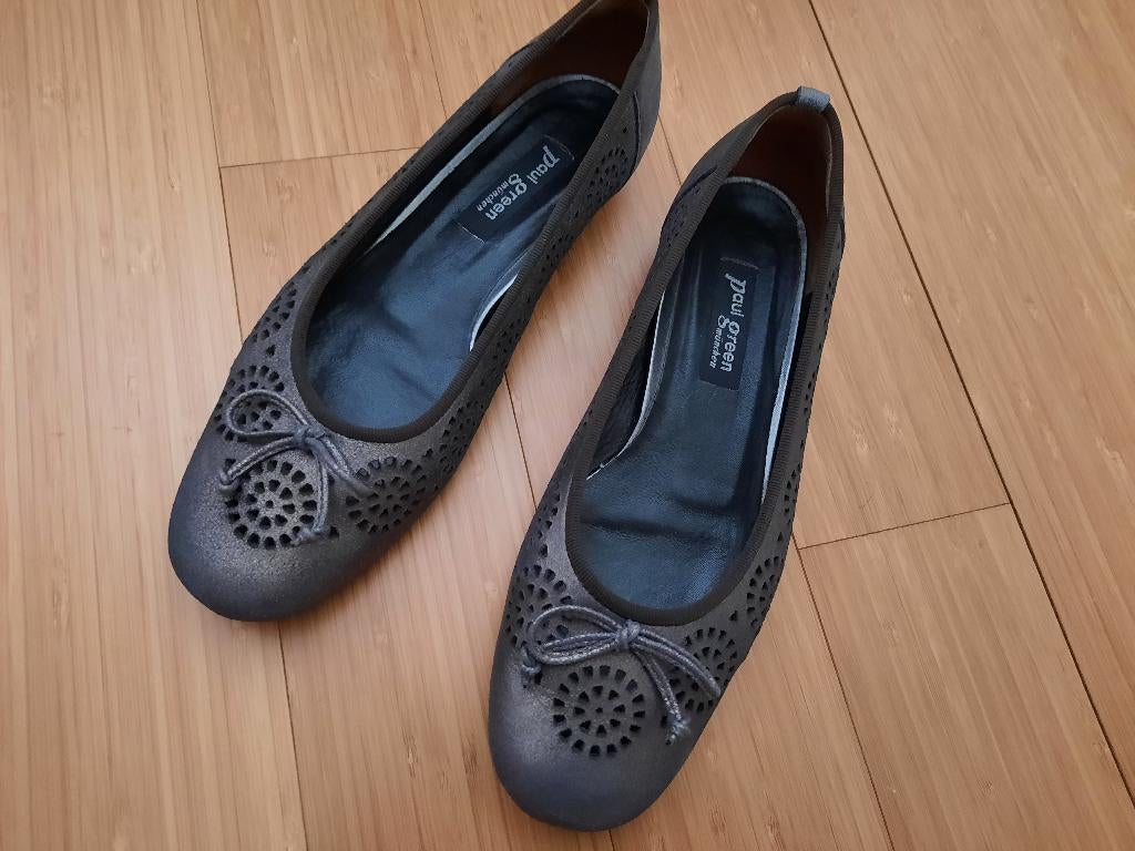 Paul Green ballerina's taupe /metallic mt 38, Kleding | Dames, Schoenen, Overige kleuren, Verzenden, Ballerina's, Zo goed als nieuw