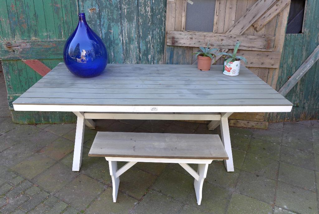 aluminium kunstof tuintafel van Bois le duc, Tuin en Terras, Ophalen, Bois le duc, Gebruikt, Onbekend