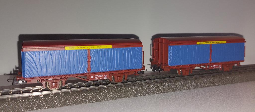 2x Roco H0 46220 - Zeilwagen staaltransport v.d. NS in ovp, Wisselstroom, Ophalen of Verzenden, NS, Roco