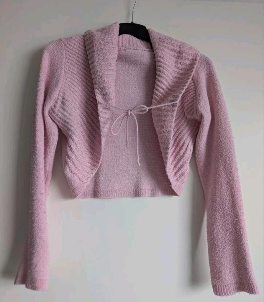 Roze bolero vestje dames one size draagbaar tot 42 XL, Kleding | Dames, Ophalen of Verzenden, Roze, Maat 36 (S), Onbekend
