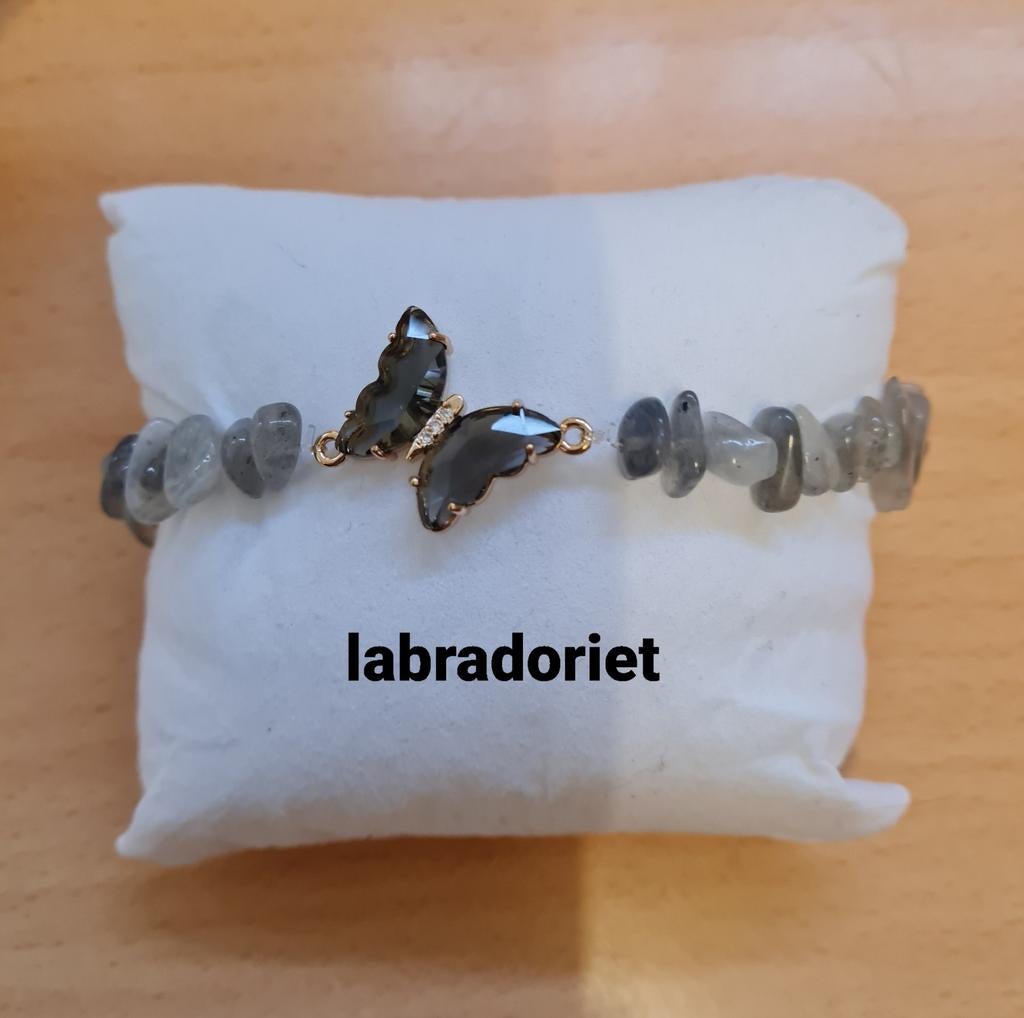 Edelsteen Armband met Vlinder, Ophalen of Verzenden, Nieuw, Overige kleuren, Overige materialen