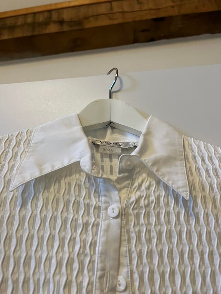 Mooie super stretch blouse maat S kleur offwhite, Ophalen of Verzenden, Zo goed als nieuw, Maat 38/40 (M), Wit